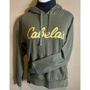 Cabela's Men's Graphic Logo Fleece Pullover Hoodie Sweatshirt Green Size Small